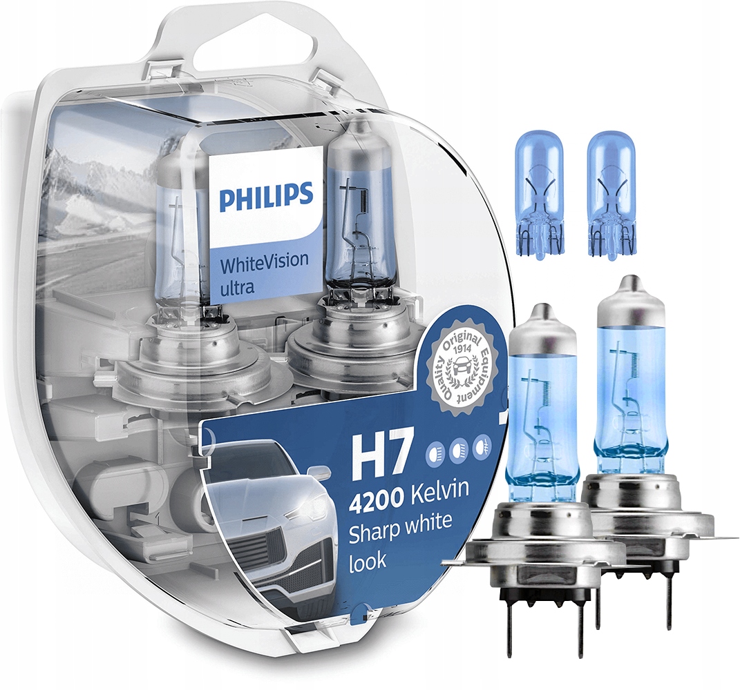 ŻARÓWKI H7 Philips White Vision ultra+ w5w » OŚWIETLENIE » Żarówki